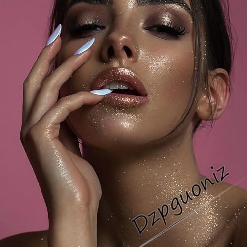 Medium Blue Pink Gradient Marble Acrylic Press on Nails 24pc Set - Image 7