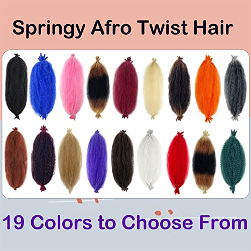 Marley Twist Braiding Hair 16 Inch Pre-Separated Springy Afro Twist Hair Extension 8 packs Afro Twist Crochet Hair Braids Spring Twist for Black Women(16 Inch, T1B/30#) - Image 5