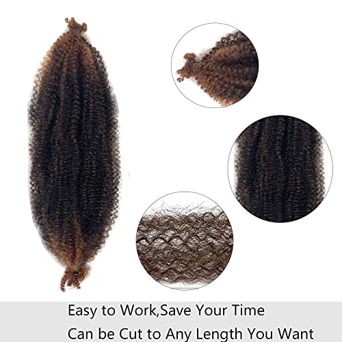 Marley Twist Braiding Hair 16 Inch Pre-Separated Springy Afro Twist Hair Extension 8 packs Afro Twist Crochet Hair Braids Spring Twist for Black Women(16 Inch, T1B/30#) - Image 3