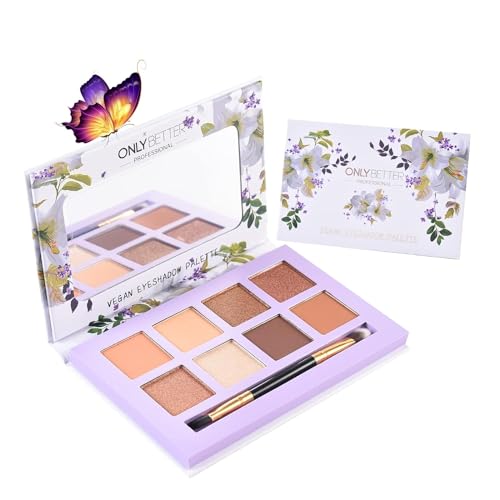 Matte Eyeshadow Palette, Vegan Eyeshadow Palette with Brush, 8 Shades Nude Eyeshadow Palette High Pigmented Organic Eyeshadow Palette Long Lasting Naked Eyeshadow Palette