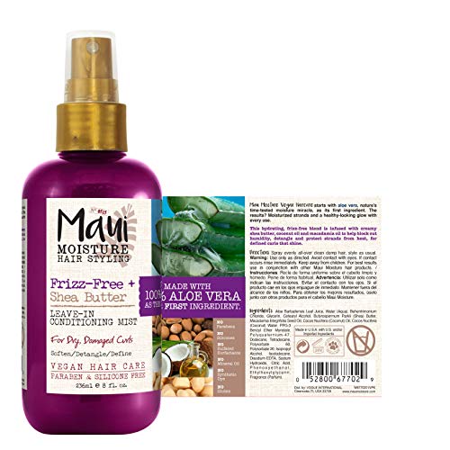 Maui Moisture Flexible Hold + Coconut Milk Curl Foam Mousse, for Curly Hair Styling, No Drying Alcohols, Parabens & Frizz-Free + Shea Butter Leave-in Conditioning Mist, Curly Hair Styling - Image 6