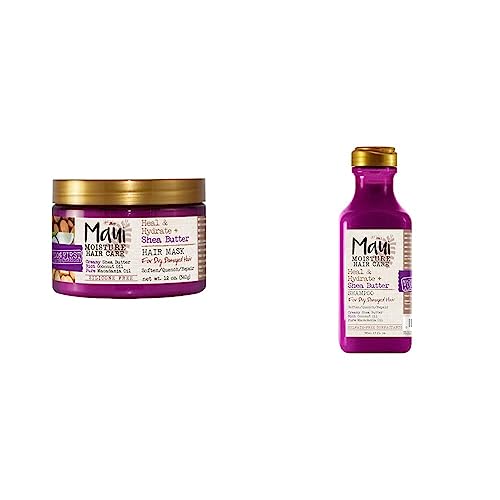 Maui Moisture Heal & Hydrate + Shea Butter Shampoo Heal & Hydrate + Shea Butter Hair Mask & Leave-In Conditioner Treatment to Deeply Nour