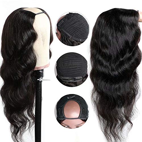 Maxine Hair 10A Body Wave U Part Wig Human Hair for Women Brazilian Remy Human Hair Glueless Full Head Clip in Half Wig 2x4 U Shape Wig 150% Density 18" - Image 4