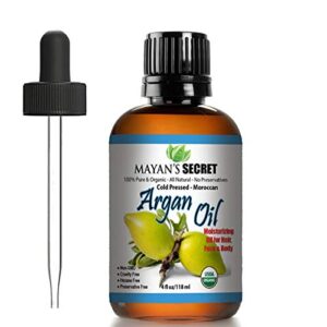 Mayan Secret Organic Argan Oil 4 oz for Skin and Hair Care