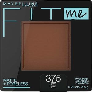 Maybelline Fit Me Matte Poreless Pressed Face Powder Makeup Setting Powder, Java Shade, 0.3 oz