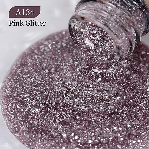 MAYCHAO 15ML Sakura Blossom Glitter Gel Nail Polish 1Pc Sakura Gel Polish Soak off Gel Polish Nail Art Manicure Salon DIY at Home, 0.5 OZ - Image 2