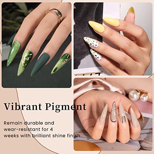 MAYCHAO 20Pcs Gel Nail Polish Set with Gel Base and Top Coat, 7.3ML All Seasons Holiday Gel Polish Pastel White Black Pink Green Color Nail Polish Soak Off LED Nail Lacquer - Image 3