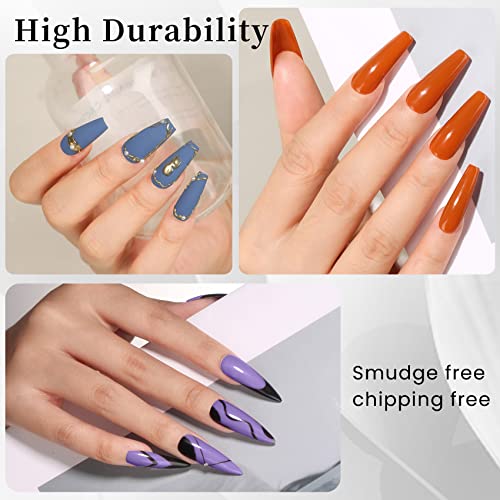 MAYCHAO 20Pcs Gel Nail Polish Set with Gel Base and Top Coat, 7.3ML All Seasons Holiday Gel Polish Pastel White Black Pink Green Color Nail Polish Soak Off LED Nail Lacquer - Image 4