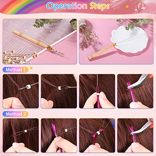 Mckanti 14 Color Hair Tinsel Kit 47 Inch 2800 Strands for Women and Girls - Image 7
