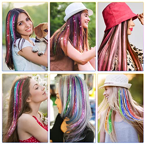 Mckanti 14 Color Hair Tinsel Kit 47 Inch 2800 Strands for Women and Girls - Image 4