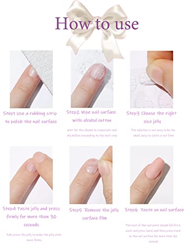 SWEKKE Medium Almond Nude Full Cover Press on Nails 24 Piece Set with Glue - Image 8