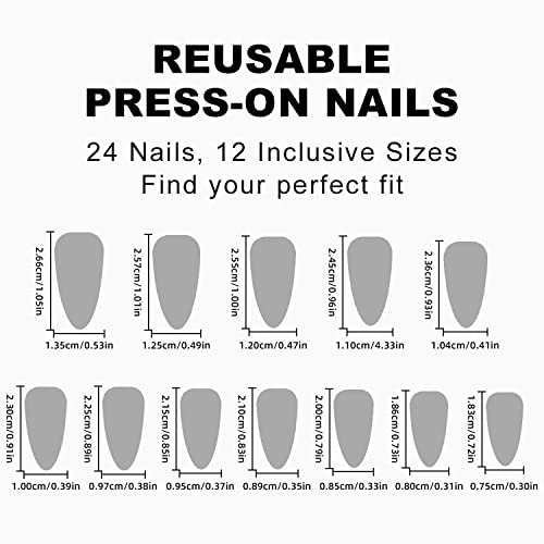 SWEKKE Medium Almond Nude Full Cover Press on Nails 24 Piece Set with Glue - Image 6
