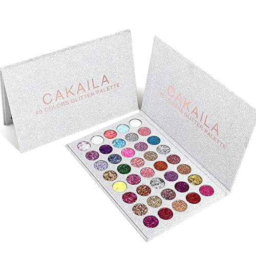 MEICOLY Glitter Eyeshadow Palette, 40 Colors Pressed Pigmented Mineral Ultra Shimmer Sequin Face Paint Glitter Palette, Self Glue Pallete Eye Shadow Make up Pallets for Women - Image 5