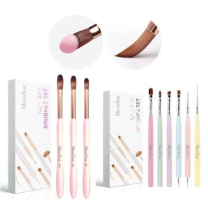 MelodySusie 3Pcs Acrylic Nail Brush Set MelodySusie Nail Art Brushes Set