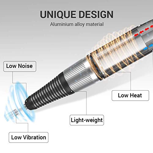 MelodySusie Professional Rechargeable 30000 RPM Nail Drill, Portable E-File with Long Life Battery, Electric Tool for Acrylic Nail Natural Extension Poly Nail Gel, High Speed, Low Heat - Image 4
