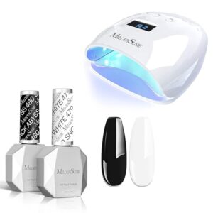 MelodySusie 24W UV LED Nail Lamp with 6pc Gel Polish Kit for Home Manicure
