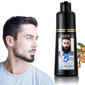 Men's Black Beard Dye 200ml Instant No-Mix Color for Beard and Mustache