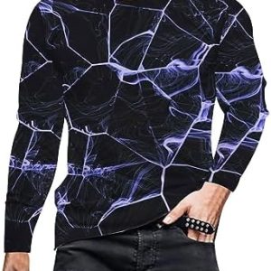 Men's Valentine Shirt Clearance Deals, T-Shirts for Mens Long Sleeve Trendy Love Heart Printed Crewneck Workout Sports