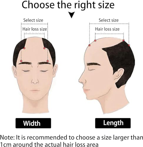 Mens Wigs, Soft Thin Skin Wig Replacement Hair Piece, Natural Black Toupee Replacement System for Covering Receding Hairline,Short,16x18cm - Image 7