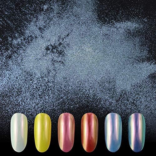 Mermaid Chrome Nail Powder, 2 Jars Neon Iridescent Chrome Powder Aurora Nail Powders Mermaid Pearl Magic Mirror Glitter Effect Pigment Powder Dust Manicure Tips with Sponge Applicators - Image 4