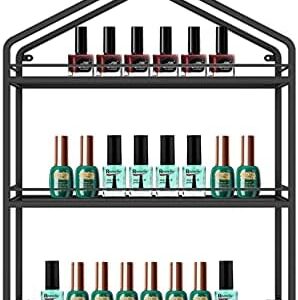 Metal 3/4 Tier Nail Polish Shelf Essential Oil Display Rack, Nail Salon Shop Iron Wall Art Display Rack Storage Shelf Perfume Shelf Cosmetic Cabinet Spice Rack Organizer Holds