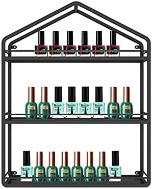 Metal 3/4 Tier Nail Polish Shelf Essential Oil Display Rack, Nail Salon Shop Iron Wall Art Display Rack Storage Shelf Perfume Shelf Cosmetic Cabinet Spice Rack Organizer Holds