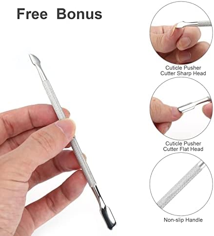 Metal Nail Cuticle Trimmer with Cuticle Pusher and Cutter, 2 Pcs Professional Cuticle Remover Tool Kit, Cuticle Cutter Set, Cuticle Nippers, Cuticle Clippers for Women, Manicure Pedicure Tool YLYL - Image 6