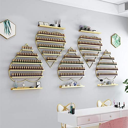 Metal Nail Polish 5 Tier Shelf Organizer Display Rack, Manicure Store Mountable Wall Shelf Essential Oils Organizer Shelf, for Storage Display Makeup/Cosmetics/Perfume Finishing Storage Rack - Image 8