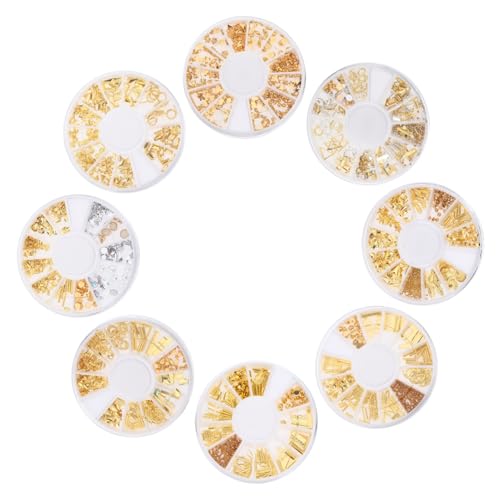 Metal Trim 16 Boxes Alloy Nail Decoration Rivet Nail DIY Manicure Ornament Nail Studs Manicure DIY Decor Nail Polish Applique Nail Glitter Decals Nail Star Studs Japanese Plastic