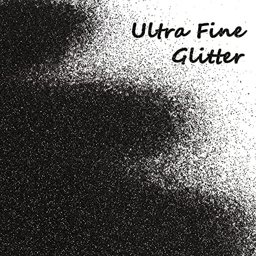 Metallic Black Glitter Powder, 150g Multi Purpose Dust Powder for Arts & Crafts, Ultra Fine Glitter for Nail Decoration Face Eye Body Hair and Festival Weddings Flowers (Metallic Black) - Image 3