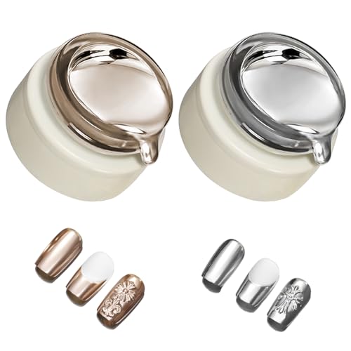 Metallic Painting Gel Polish,2Pcs Chrome Gel Nail Polish,8ML Drawing Mirror Nail Gel Polish,3D Mirror Effect Painting Metallic Gel Polish for Flower, Lines Drawing Nail Art Polilsh