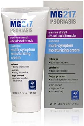 MG217 Psoriasis Cream 3% Salicylic Acid 4 oz for Dry Itchy Skin Relief