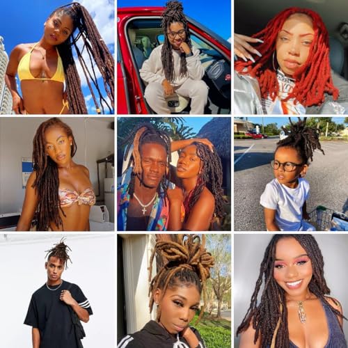 Micro Loc Extensions Human Hair Dreadlock Extensions for Men Women Kids 0.2 cm 8 Inch 100 Strands Dread Extensions Human Hair Locs Extensions Full Handmade Permanent Locs Natural Black - Image 6
