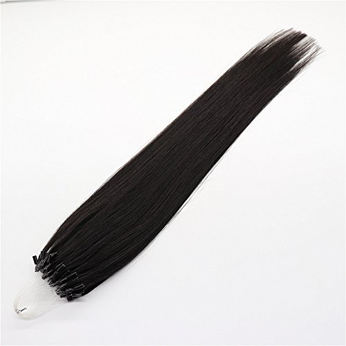 Microlink Human Hair Extensions 20 Inch 50 Strands 50g Color 1B Natural Black - Image 4