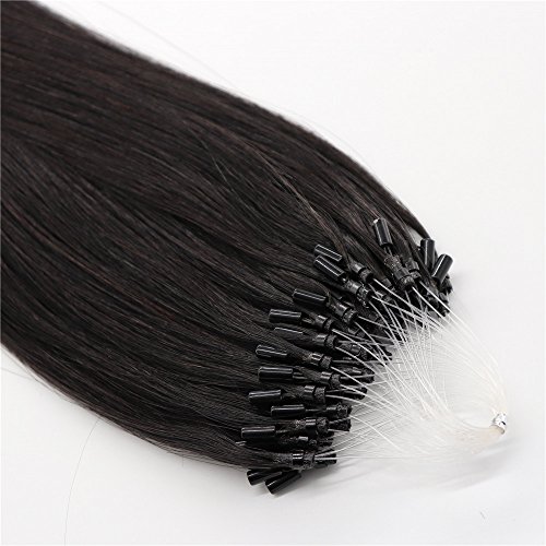 Microlink Human Hair Extensions 20 Inch 50 Strands 50g Color 1B Natural Black - Image 6