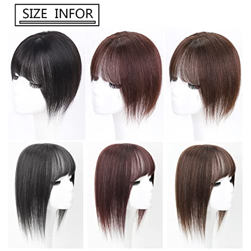 Light Brown 30cm Wispy Fringe Middle Part Silk Base Human Hair Topper 7x10cm - Image 7