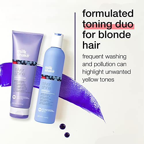 milk_shake Silver Shine Purple Shampoo 10.1 Fl Oz + Silver Shine Purple Conditioner 8.4 Fl Oz - Blonde Shampoo and Conditioner for Brassy Hair - Image 2
