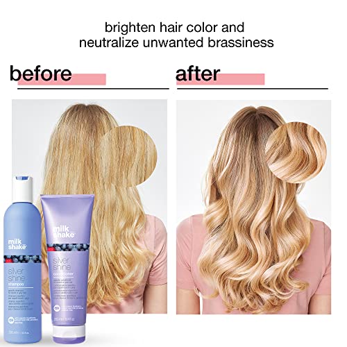 milk_shake Silver Shine Purple Shampoo 10.1 Fl Oz + Silver Shine Purple Conditioner 8.4 Fl Oz - Blonde Shampoo and Conditioner for Brassy Hair - Image 4