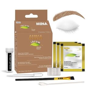 MINA ibrow Hair Color Pack & Coloring tint kit up to 6 week (Blonde + Brush)