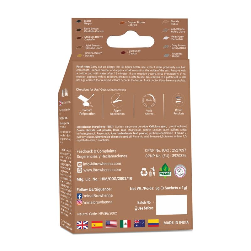 MINA ibrow Hair Color Pack & Coloring tint kit up to 6 week (Blonde + Brush) - Image 2