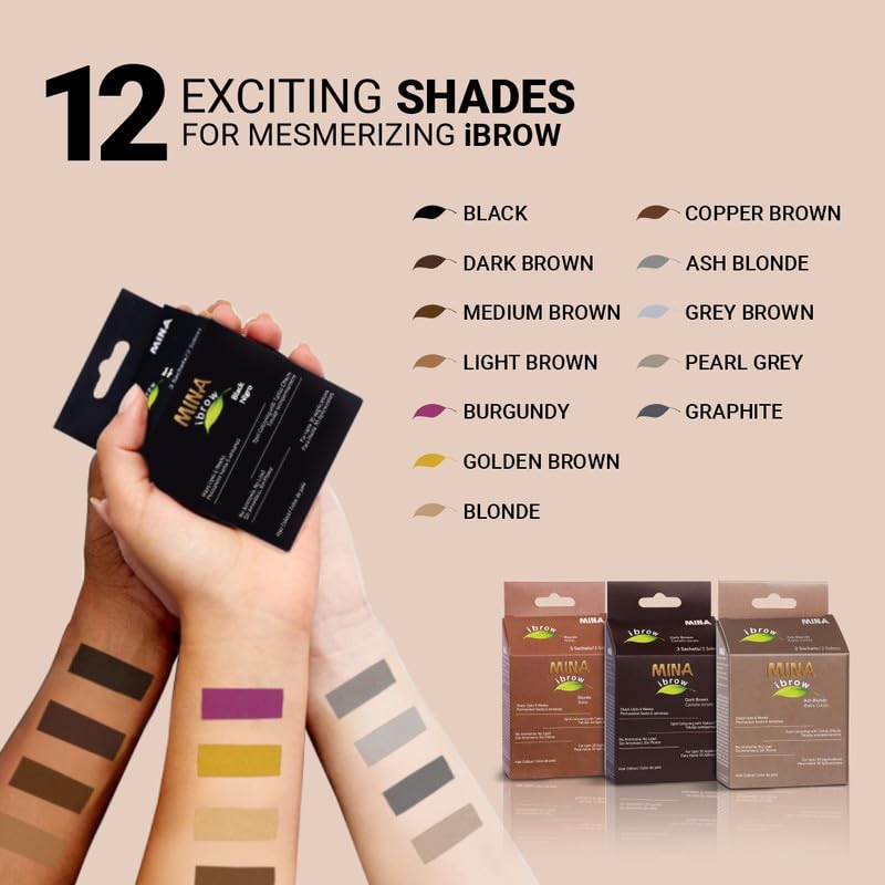 MINA ibrow Hair Color Pack & Coloring tint kit up to 6 week (Blonde + Brush) - Image 4