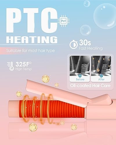 Mini Curling Iron for Short Hair,Travel Curling Iron Dual Voltage,Ceramic Small Curling Wand,Barrel Hair Curling Iron 1 Inch Heat-Up Fast,Pink Portable Hair Curler - Image 3