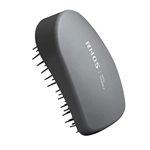 Mini Hair Brush-Palm Hair Brush for Women&Men-Small Pocket Travel Hair Brush for Wet&Dry hair-No Handle Hair Brush for Detangling(Gray)
