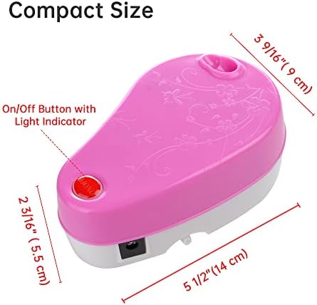 Pink Mini Portable Air Compressor Set for Makeup and Nail Art with Hose Holder - Image 4