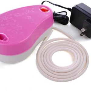 Pink Mini Portable Air Compressor Set for Makeup and Nail Art with Hose Holder
