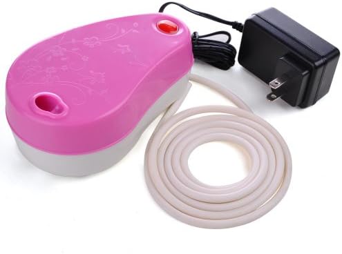 Pink Mini Portable Air Compressor Set for Makeup and Nail Art with Hose Holder