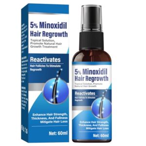Minoxidil 5% Topical Solution Hair Growth Treatment for Men and Women, Thickens Hair, Stops Loss