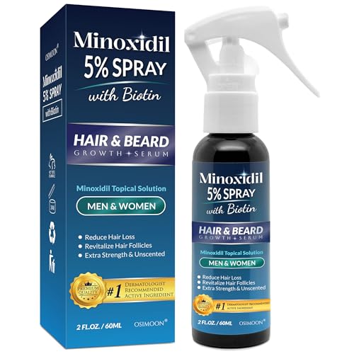 Minoxidil for Men Hair Regrowth, 5% Minoxidil for Women Hair Growth, Minoxidil 5 Percent Hair Growth Spray, Minoxidil 5% Beard Growth, Hair Growth Serum, Hair Loss Treatments for Women and Men.