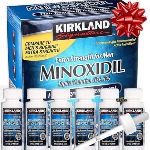 Minoxidil Liquid Extra Strength Hair Regrowth Treatment for Men, 5% Topical Solution, 6 Months Supply - Dropper Applicator and Bonus Free Instructional Guide Included