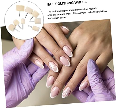 Mipcase 16 Pcs Nail Polish Grinding Head Nail Bit Rotary Drill Wheel Polisher Polishing Wheel Remove Gel Nails Gel Polish Remover Drill Bit Nail Kits Round Group Felt Hard to Rotate - Image 4